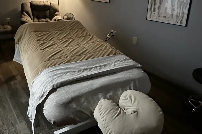 Massage table in the massage therapy room at ProWellness Family Chiropractic in Lincolnton, NC